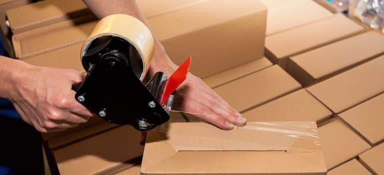A person packing