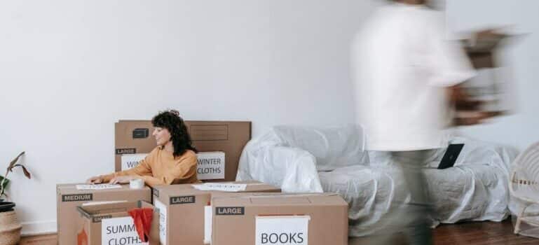 A couple preparing for moving with movers Norwalk CT