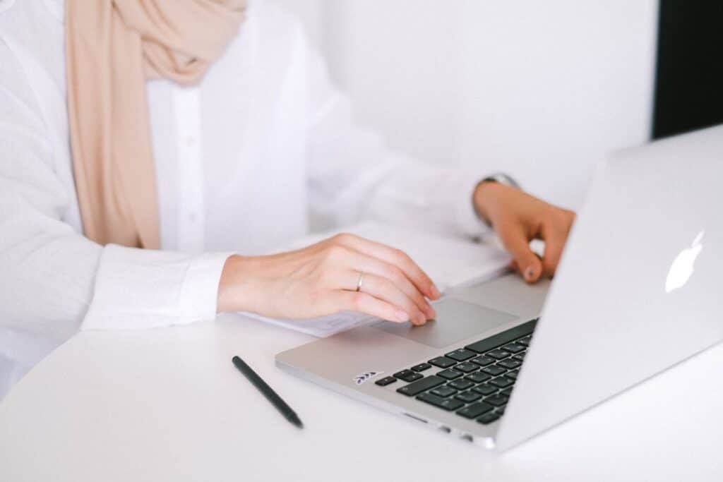 A person using laptop