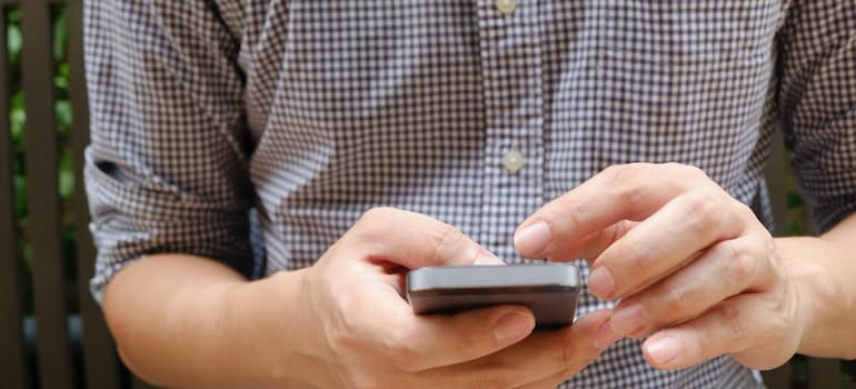 A person using a phone
