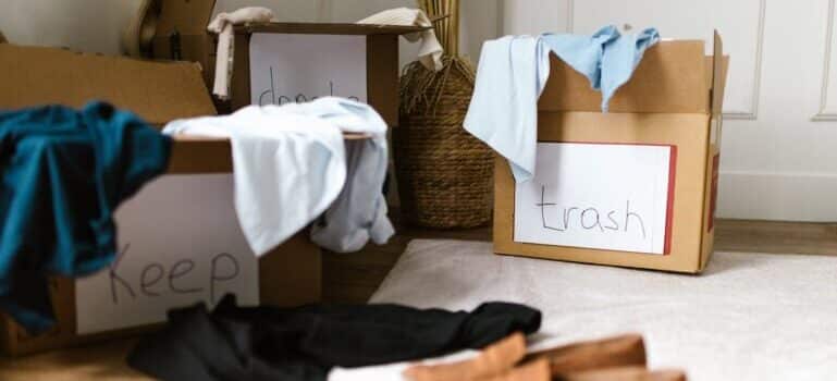 boxes filled with stuff